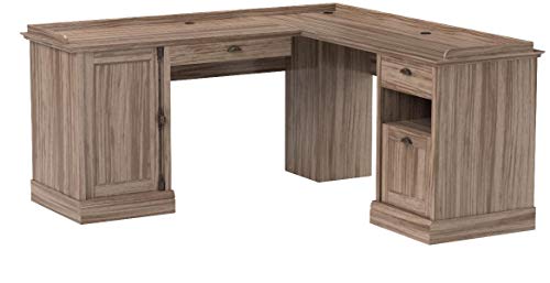 Sauder 418270 Barrister Lane L-Desk, L: 68.90" x W: 68.90" x H: 31.85", Salt Oak finish