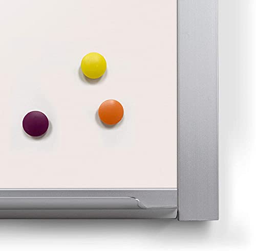 4' x 6' Magnetic Porcelain Steel Whiteboard, Magnetic Receptive Featuring Seamless Anodized Aluminum Trim and Marker Tray. Made in The USA by OptiMA Dry Erase Products. 4' Tall x 6' Wide.