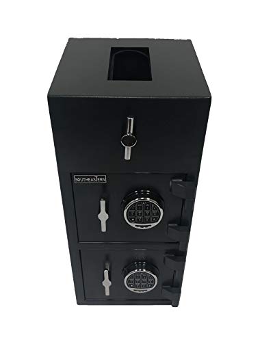 SOUTHEASTERN Double Door Cash Drop Depository Safe with Quick Digital Lock & Backup Keys