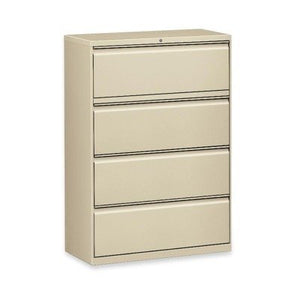 Lorell 4-Drawer Lateral File, 42 by 18-5/8 by 52-1/2-Inch, Putty