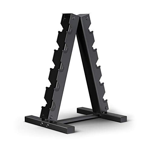 Epic Fitness 150-Pound Hex Dumbbell Set with Heavy Duty A-Frame Rack