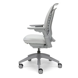 Allsteel Mimeo Mesh Office Chair with Lumbar Support, Adjustable Arms, Activated Recline, 300lb Max Weight - Light Gray Loft