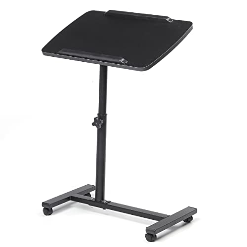 Office Desk Adjustable Folding Laptop Stand Portable Computer Table Movable Laptop Standing Desk Bedside Table Bedroom Furniture Laptop Desk (Color : Black)