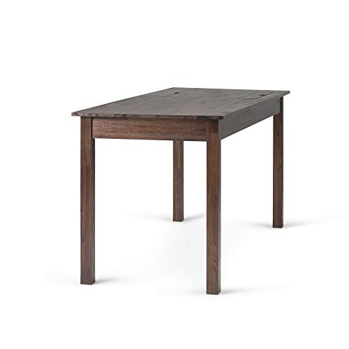 SIMPLIHOME Monroe SOLID WOOD Rustic Modern 60 inch Home Office Desk, Writing Table, Workstation, Study Table Furniture in Distressed Charcoal Brown