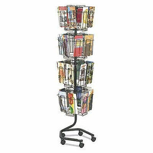 Generic Display Racks, 32 Compartments, 15w x 15d x 60h, Charcoal - Office Organization Magazine Rack