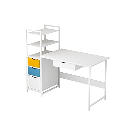 LICHUAN Computer Desk Computer Desk with CPU Stand, Laptop Desk with Shelves Drawers for Home Office Gaming Table Workstation Study Writing Desk Writing Desk (Color : B)