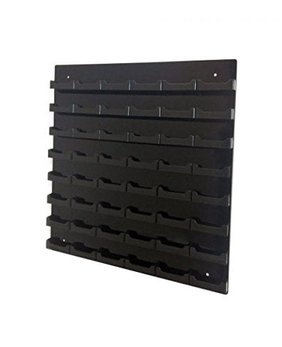 Source One 48 Pocket Wall Mount Business Card Holder Rack, Black Acrylic (BC-WM-48P-BLACK)