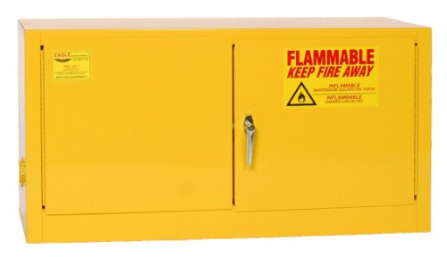 Eagle ADD-15 Stackable Safety Cabinet for Flammable Liquids, 2 Door Manual Close, 15 gallon, 22-1/4"Height, 43"Width, 18"Depth, Steel, Yellow