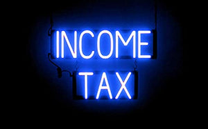 SpellBrite Ultra-Bright Income Tax Neon-LED Sign (Neon look, LED performance, Blue)