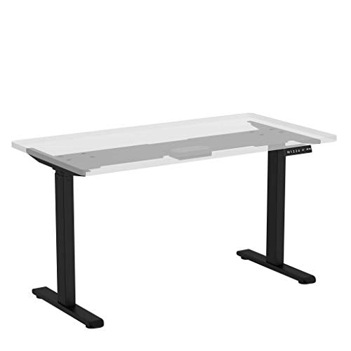 Electric Stand Up Desk Frame, Dual Motor Sit Stand Desk Base, Height Adjustable Standing Computer Workstation for Home & Office (Frame Only) (2 Section, Black)