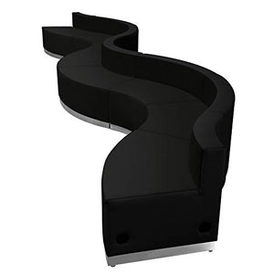 BizChair Black LeatherSoft Reception Configuration - 8 Pieces