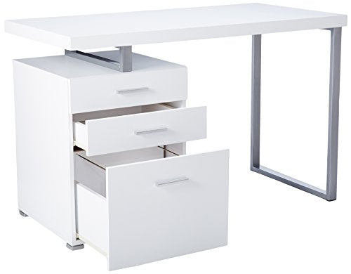 Monarch Specialties Hollow-Core Left or Right Facing Desk, 48-Inch Length, White