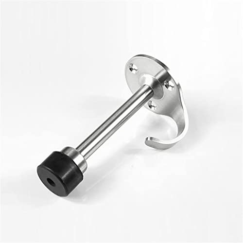 Stainless Steel Wall-Mounted Door Stopper with Hook - 5 Pieces