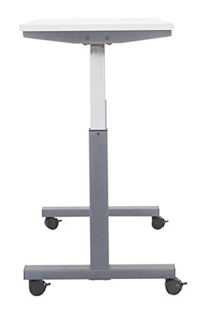 OSP Furniture PHAT2448G7 Pneumatic Height Adjustable Table, Grey Top with Titanium Base