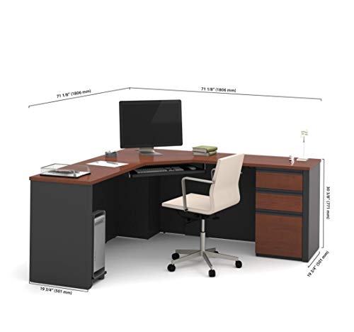 Bestar Corner Desk with Pedestal - Prestige Plus