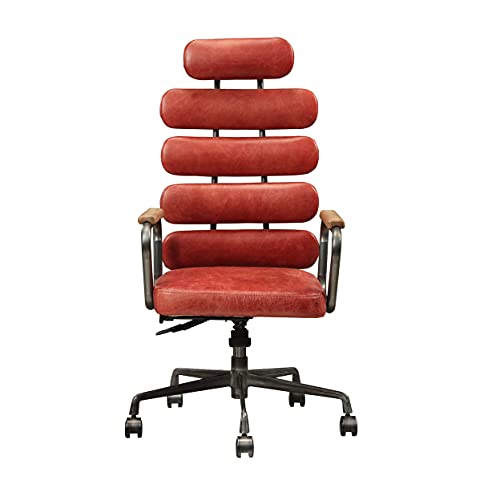 ACME Furniture Calan Office Chair, Retro Brown Top Grain Leather