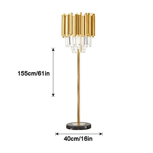 VejiA Crystal Floor Lamp Stainless Steel Standing Lamp