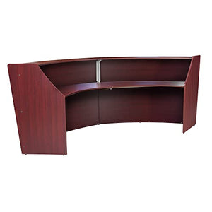 Romig Regency Marque Double-Unit Reception Curved Desk Workstation - Mahogany