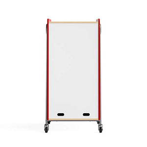 Safco Rolling Storage Cart with Magnetic Dry-Erase Back, Red, 60" H