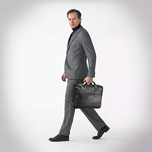 Briggs & Riley @ Work-Leather Brief Briefcase, Black, Medium