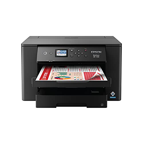 Epson Workforce Pro WF-7310 Wireless Wide-Format Printer with Print up to 13" x 19", Auto 2-Sided Printing up to 11" x 17", 500-sheet Capacity, 2.4" Color Display, Epson Smart Panel App