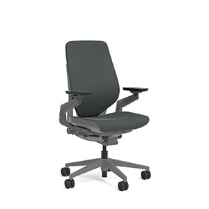 Steelcase Gesture Task Chair: Shell Back - Sterling Dark Solid Frame/Base/Merle Accent