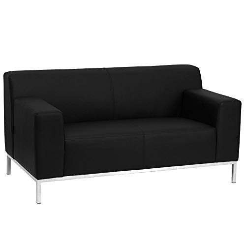 Flash Furniture HERCULES Definity Series Reception Set in Black LeatherSoft