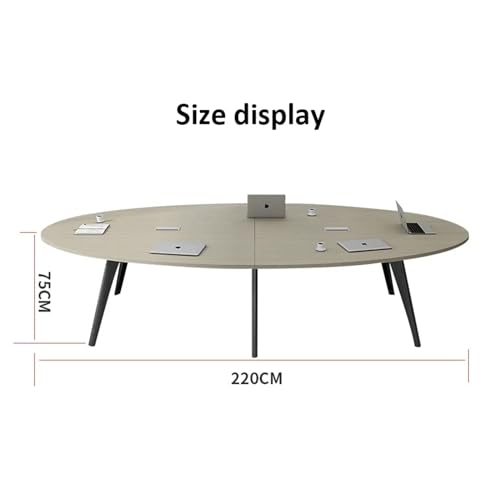 KAGUYASU 10FT Oval Conference Table with Wiring Box - Large Meeting Desk 118.1"x47.2"x29.5