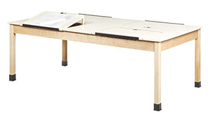 Diversified Woodcrafts Classroom Art/Drafting 4 Station Table, 84" W x 48" D x 30" H, Adjustable Laminate Tops, Solid Maple Base, USA Made
