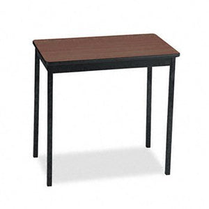 BARRKS Utility Table with Laminate Top & Steel Legs - 18x30, Walnut/Black (Pack of 2)