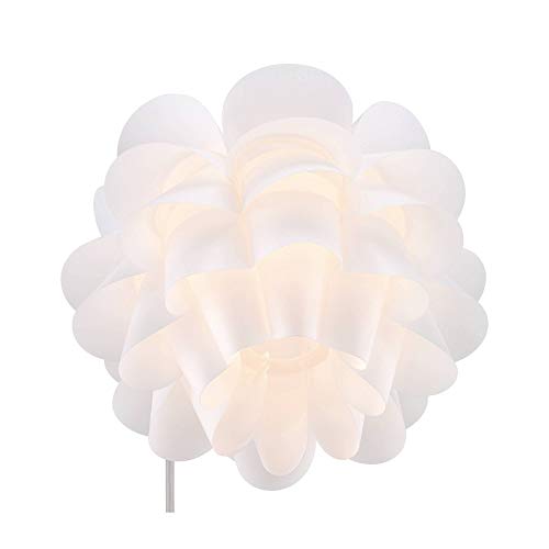 Modern Arc Floor Lamp Satin Nickel White Flower Shade for Living Room Reading Bedroom Office - Possini Euro Design