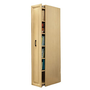 None Narrow Cabinet with Wheels, Mobile Bookcase, 6 Layers Shelves, Office File Storage Cabinet - Wood, 60 * 55 * 210cm