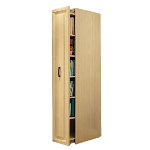 Narrow Cabinet with Wheels, Mobile Bookcase, 6 Layers Shelves, Office File Storage Cabinet - Wood, 60 * 55 * 210cm