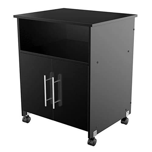 Rolling Printer Stand Mobile Cabinet Cart w/ Doors and Shelves for Home Office BlowN Printer Stand Storage cart Desk Organization Desk Riser Office Furniture Printer Stand with Storage