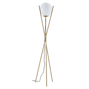 Zuo 56052 Antwerp Floor Lamp, White & Brushed Brass