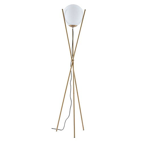 Zuo 56052 Antwerp Floor Lamp, White & Brushed Brass
