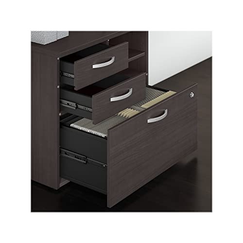 Bush Business Furniture Studio C Office Storage Cabinet with Drawers and Shelves, Storm Gray (SCF130SGSU)