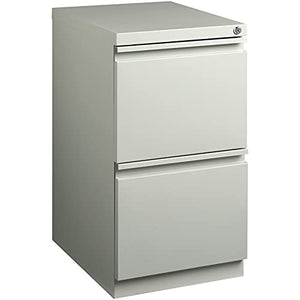 Hirsh Industries 20" Deep 2 Drawer Mobile File Cabinet in Light Gray