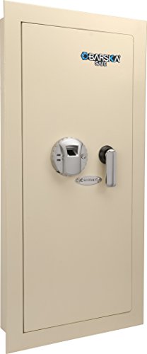 Barska AX12880 White Biometric Fingerprint Security Wall Safe 0.83 Cubic Ft