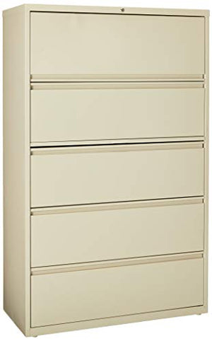 Lorell 5-Drawer Lateral File, 42 by 18-5/8 by 67-11/16-Inch, Putty