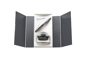 Pelikan Special Edition Tradition M205 Moonstone Fountain Pen, Fine Nib, Includes Bottle of Edelstein Moonstone Ink, Gray, 1 Set (816939)