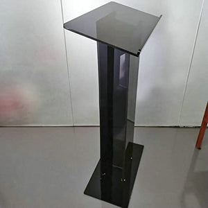 None Lectern Podium Stand, Vertical Black Church Transparent Reading Table