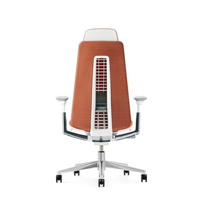 Haworth Fern Executive Office Chair with Ergonomic Innovations - Digital Knit Finish - Adjustable Headrest - Lumbar Support - Ember