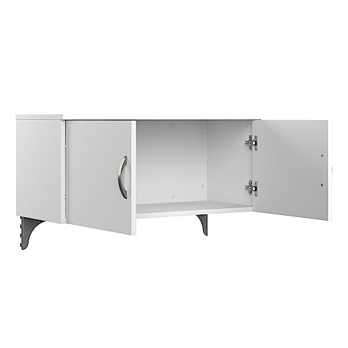 Bush Business Furniture Office in an Hour L Shaped Cubicle Desk with Storage, Drawers, and Organizers | Modern Computer Table Set, 65W, Pure White