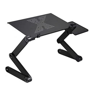 RENSLAT Laptop Stand Table with Mouse Pad Adjustable Folding Ergonomic Design Stands Notebook Desk
