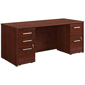Pemberly Row Cherry File Cabinet 72" x 30" Shell with 2-Drawer and 3-Drawer Mobile
