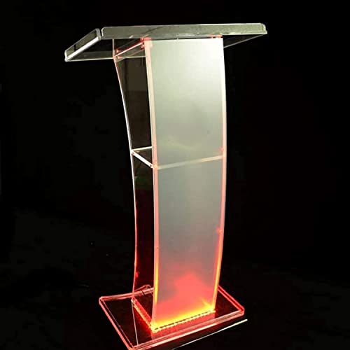 Generic Clear Acrylic Lectern Podium Stand with LED Light - Church Conference Lecture Table