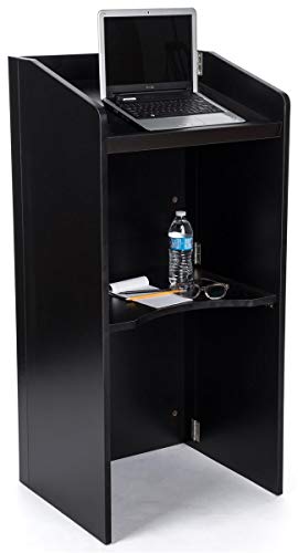 Displays2go Portable Folding Lectern - Black (OLILCTFOLBK)