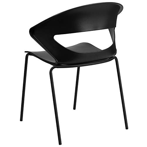 Flash Furniture 5 Pack HERCULES Series 440 lb. Capacity Black Stack Chair