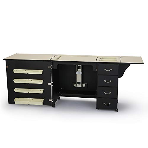 Norma Jean Wooden Sewing Table Desk Finish: Black